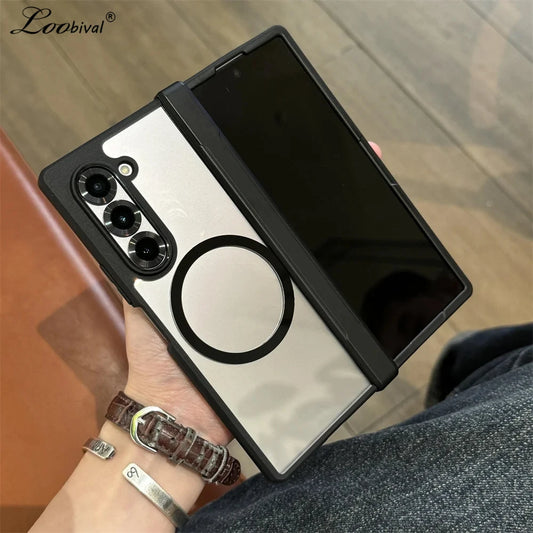 Luxury Transparent Magsafe Case for Samsung Galaxy Z Fold