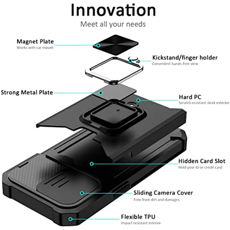 Magnetic 360° Sliding Window Case with Card Slot - CaseifyTrend