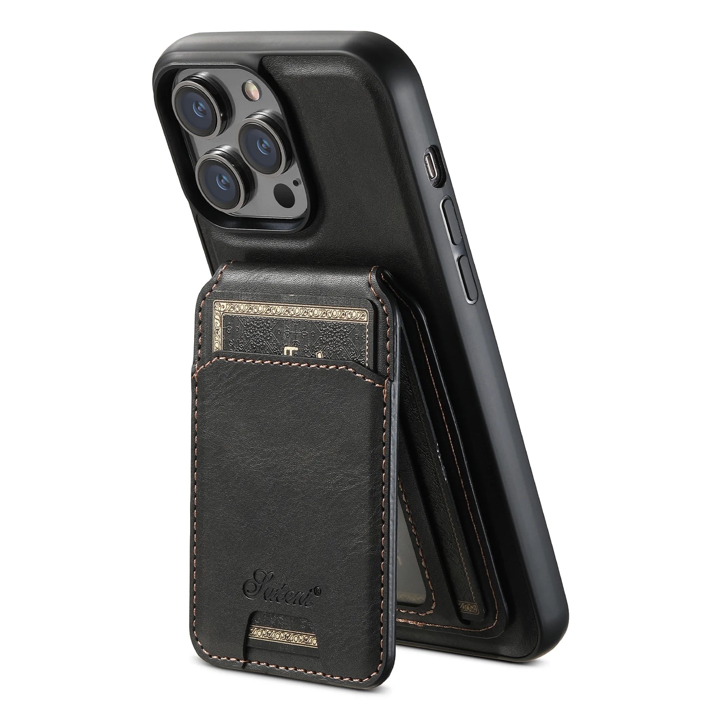 Magnetic Leather Wallet Case for iPhone - CaseifyTrend