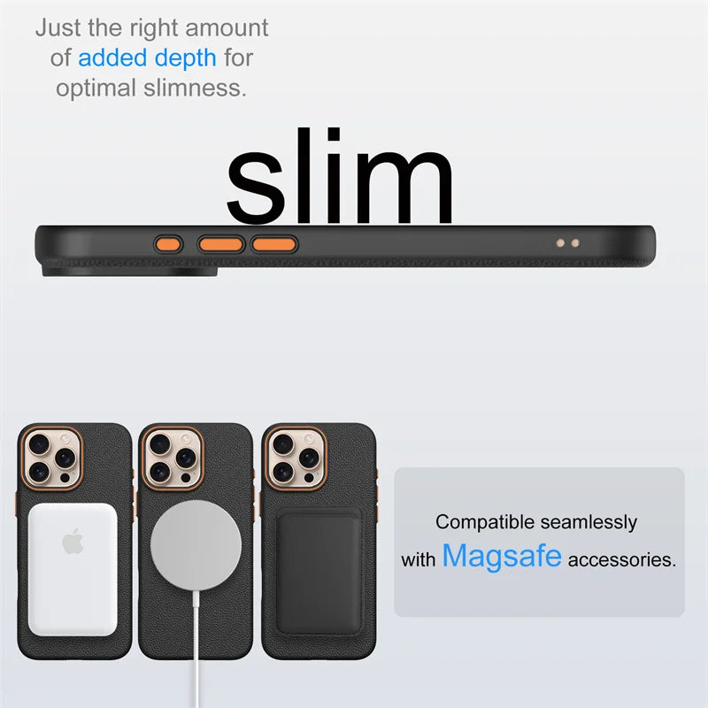 Ultrathin MagSafe iPhone Case with Lichee Texture