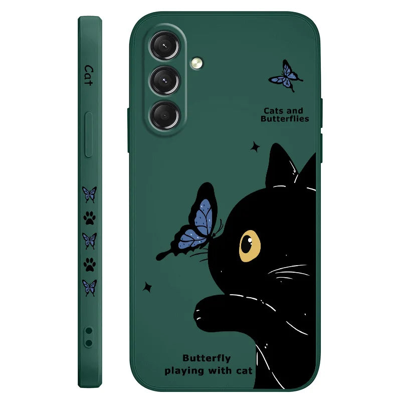 Cute Cat Butterfly Phone Case for Samsung Galaxy
