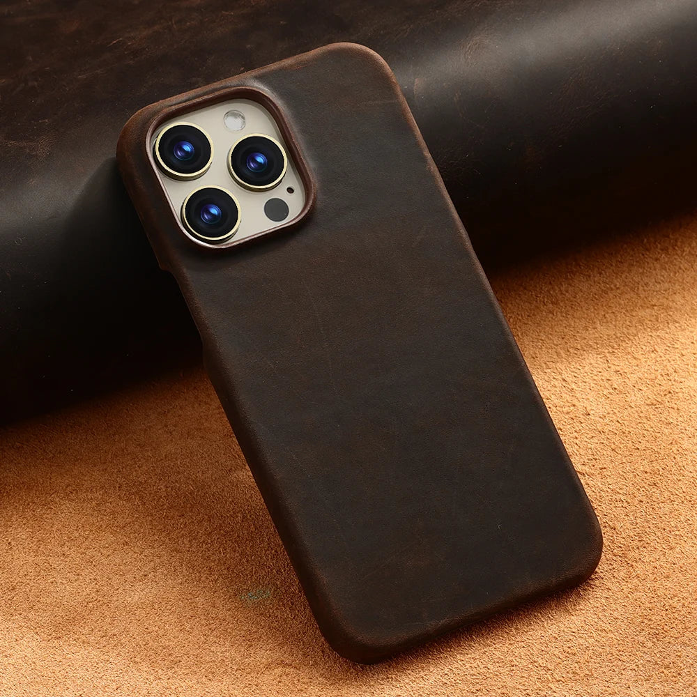 Luxury Full Grain Leather Magsafe Case for iPhone
