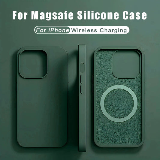 MagSafe Silicone Shockproof Case for iPhone with Wireless Charging