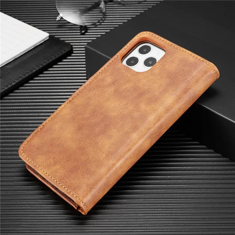 Detachable Magnetic Leather Wallet Case for iPhone