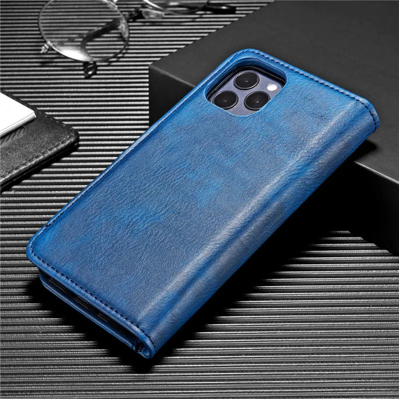 Detachable Magnetic Leather Wallet Case for iPhone