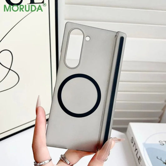 Magsafe Matte Magnetic Case with Hinge Protection for Galaxy Z Fold