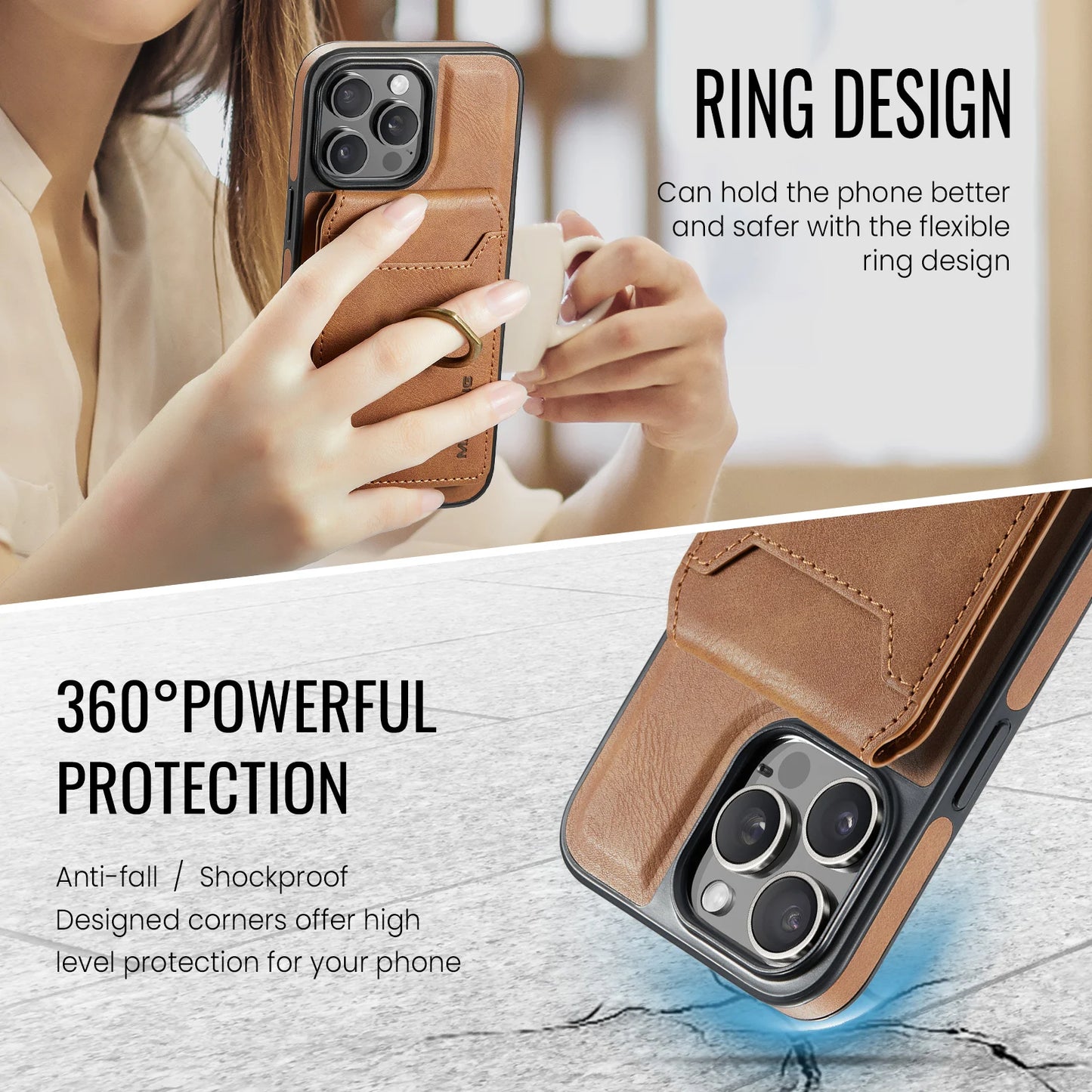 2-in-1 Detachable Leather Wallet Case for iPhone