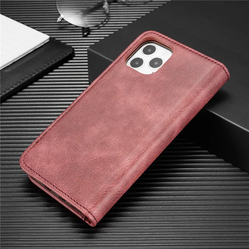 Detachable Magnetic Leather Wallet Case for iPhone