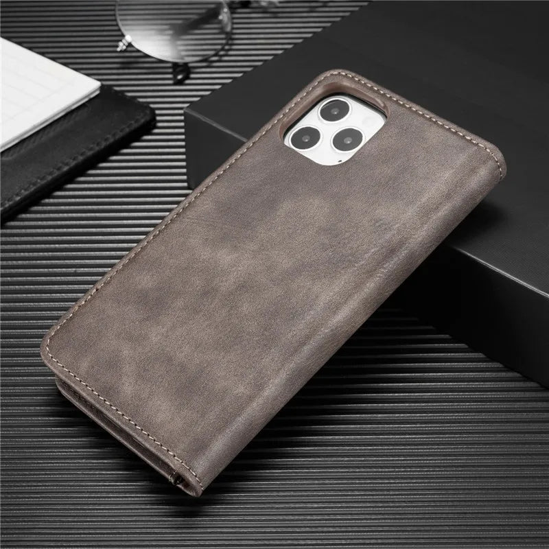 Detachable Magnetic Leather Wallet Case for iPhone