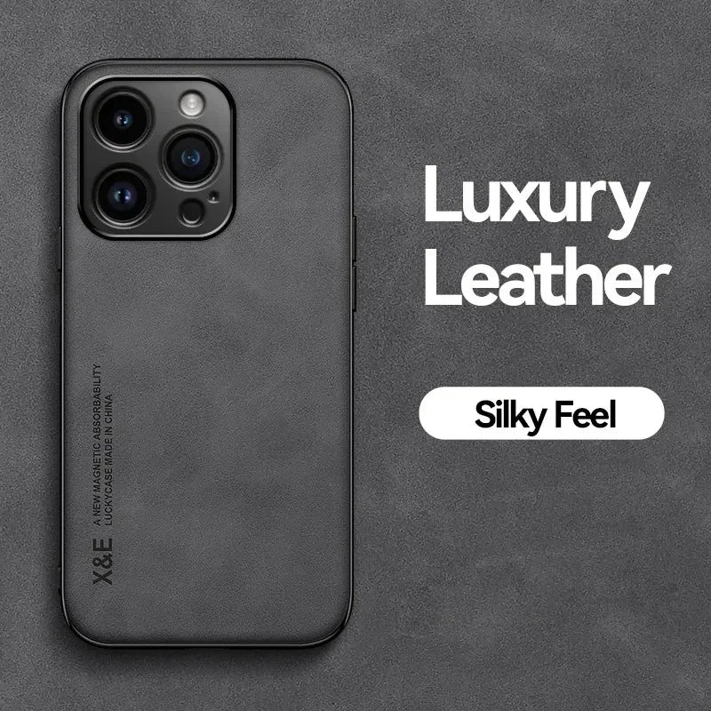 Luxury Leather Shockproof Case for iPhone - CaseifyTrend