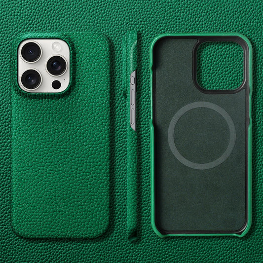 Magnetic Cowhide Leather Case for iPhone with MagSafe