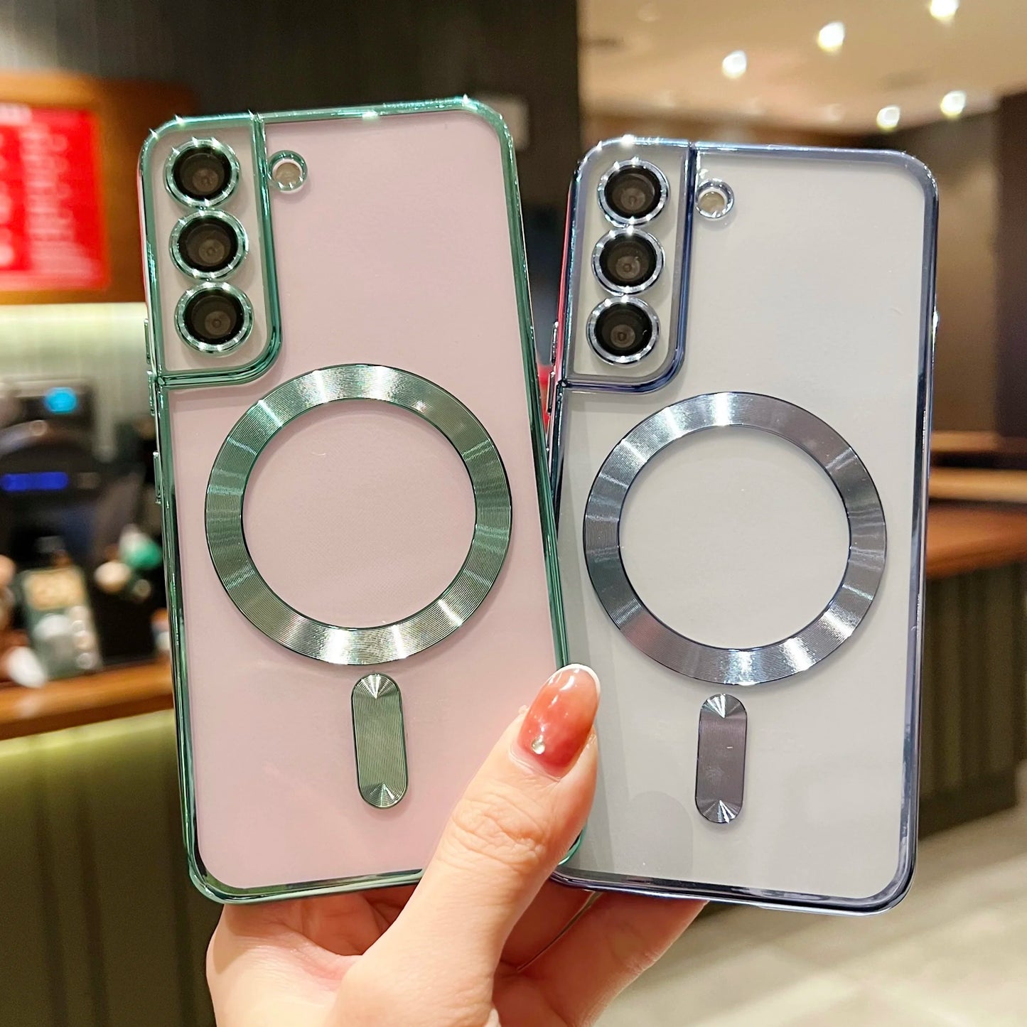 Plating Clear Magnetic Case for Samsung Galaxy