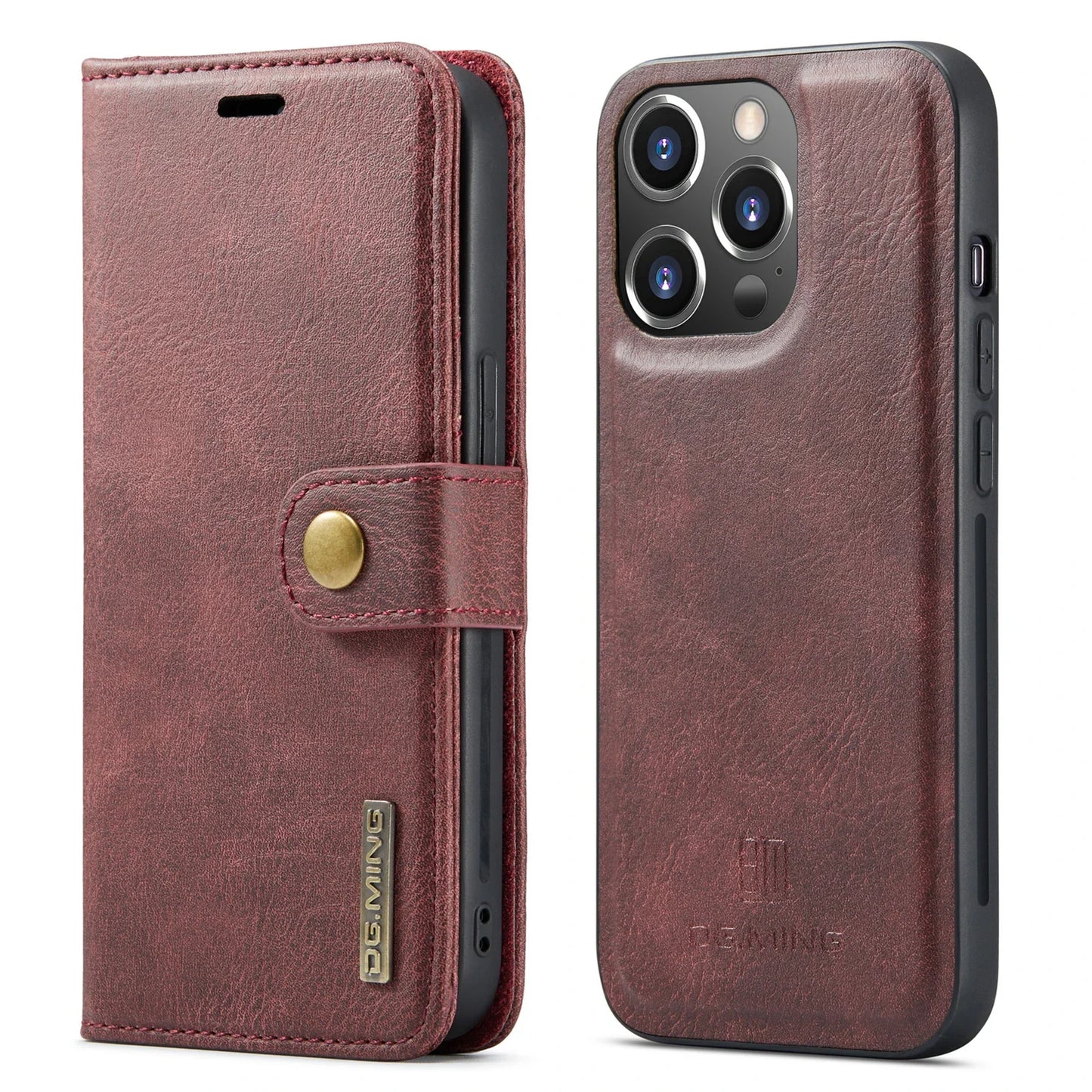 Detachable Magnetic Leather Wallet Case for iPhone