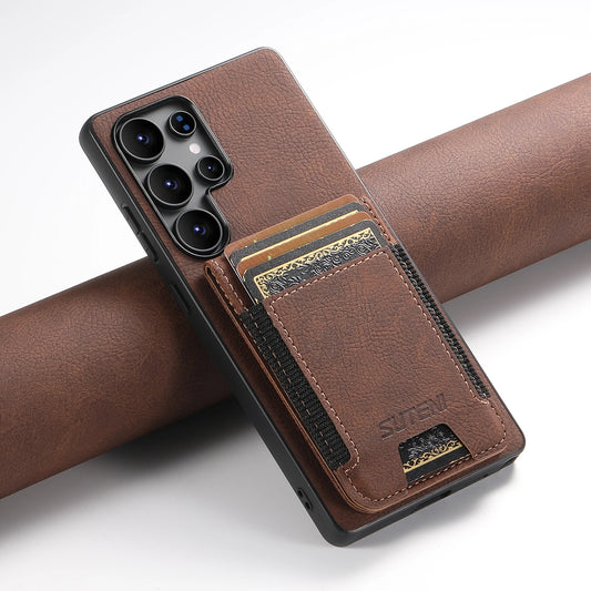 Luxury PU Leather Card Holder Stand Case for Samsung