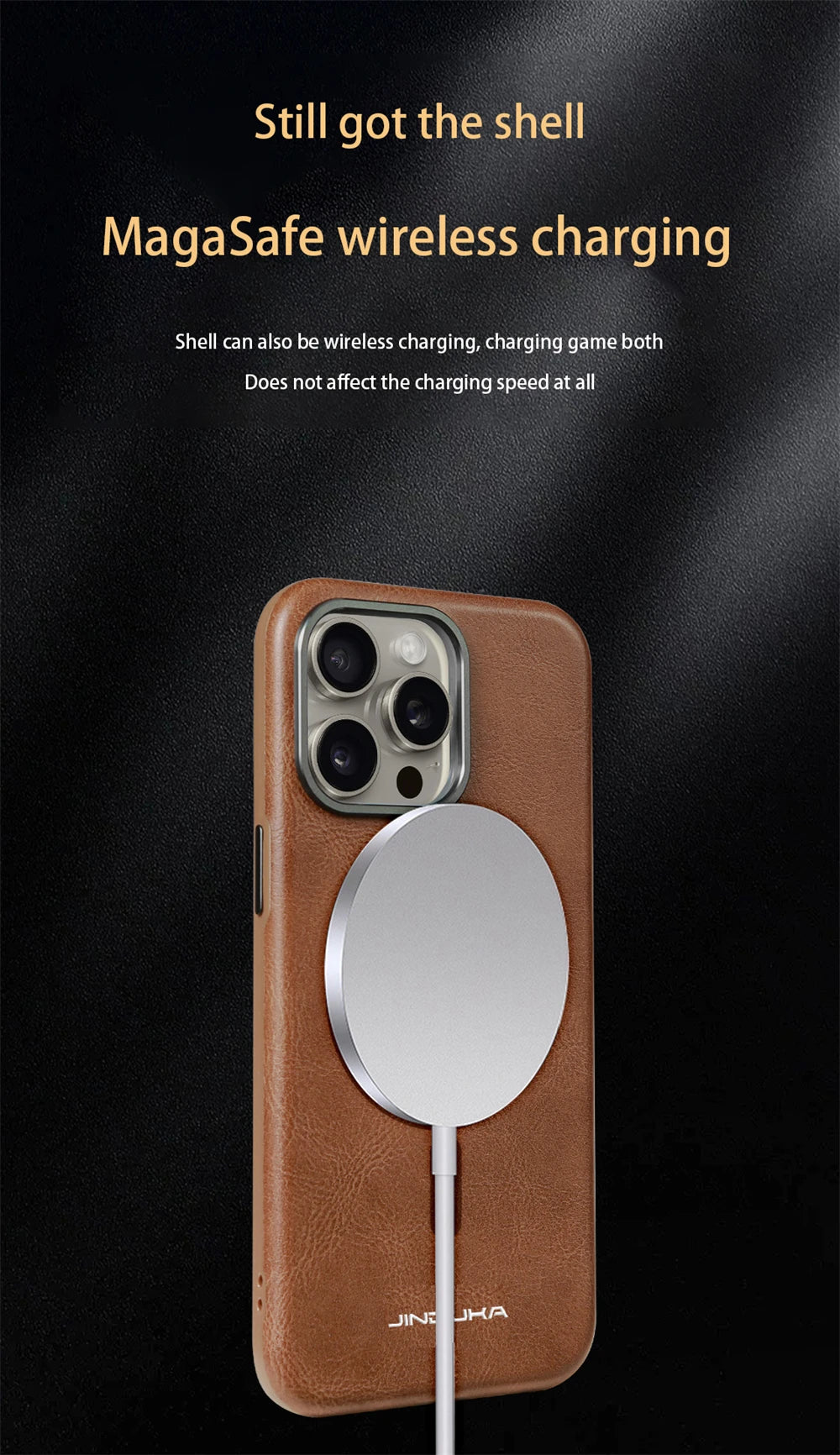 Luxury Ultra Thin Leather Magsafe Case for iPhone