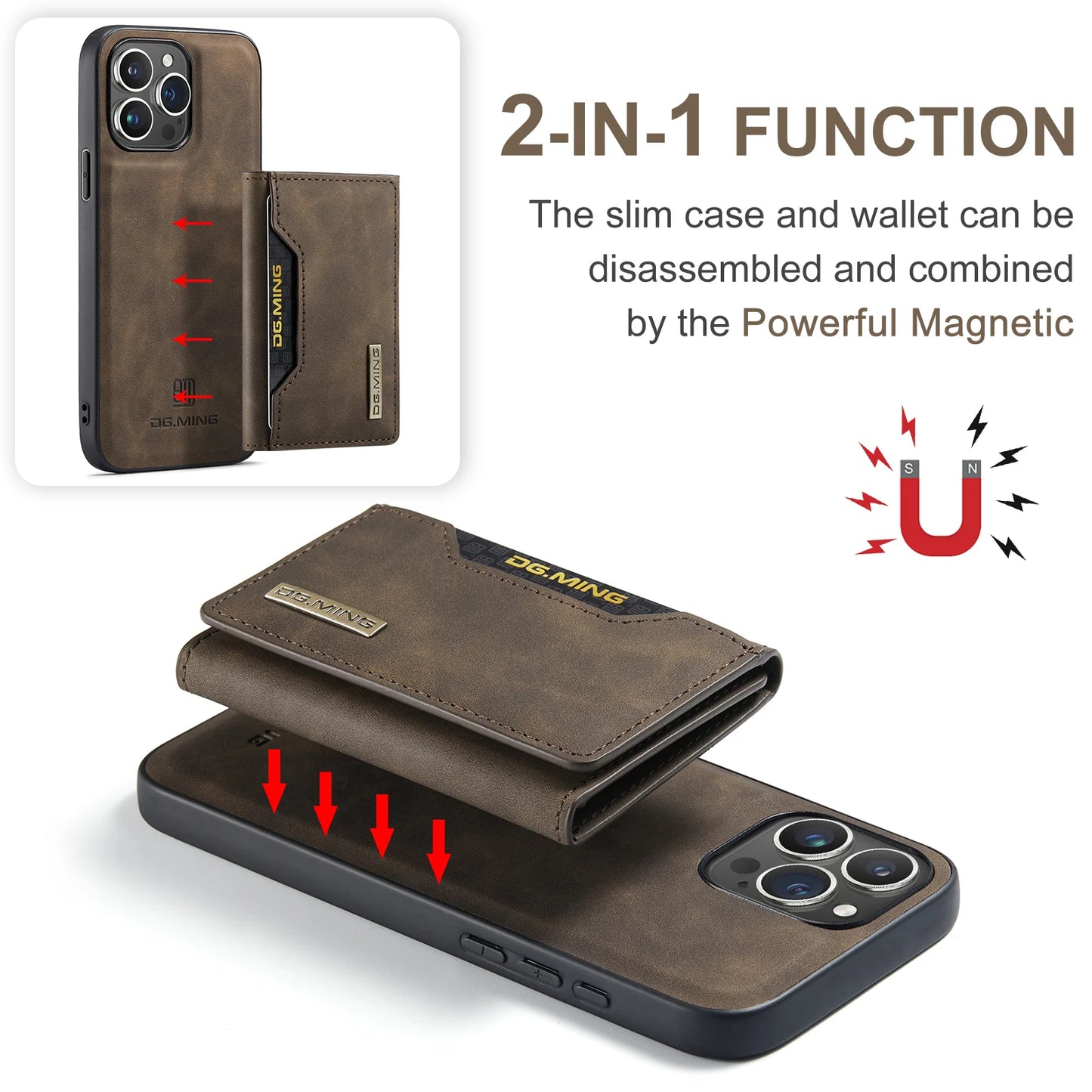 2-in-1 Detachable Wallet Case for iPhone