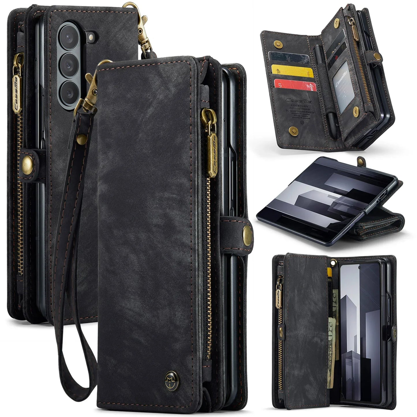 PU Leather Wallet Flip Case with Card Holder for Samsung Z Fold