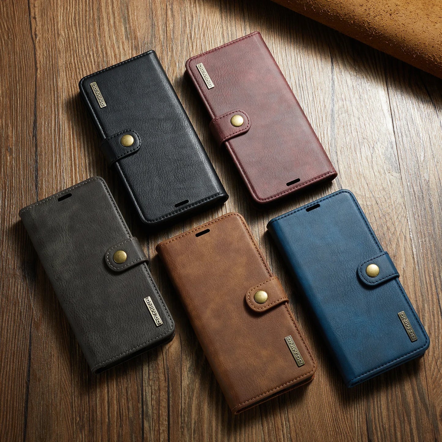 Detachable Magnetic Leather Wallet Case for iPhone