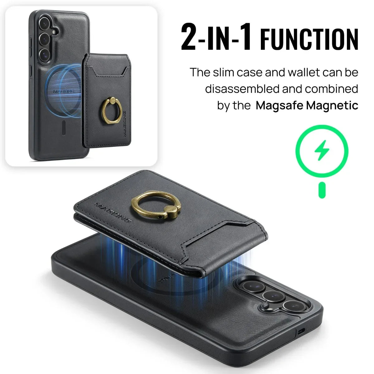 Magnetic Leather Phone Case with Card Holder for Samsung