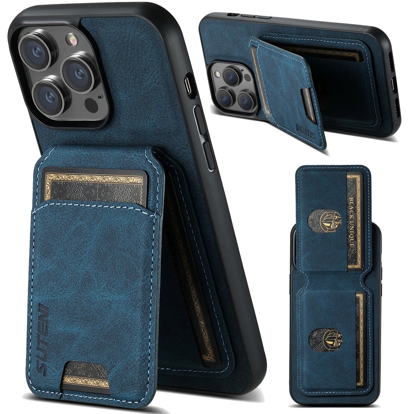 Luxury PU Leather Card Holder Case for iPhone - CaseifyTrend