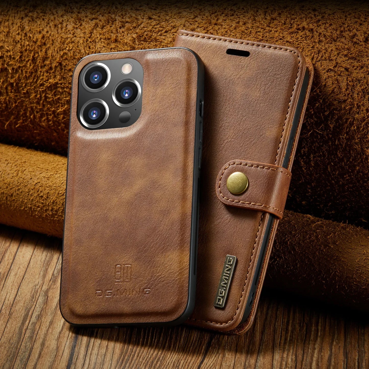 Detachable Magnetic Leather Wallet Case for iPhone