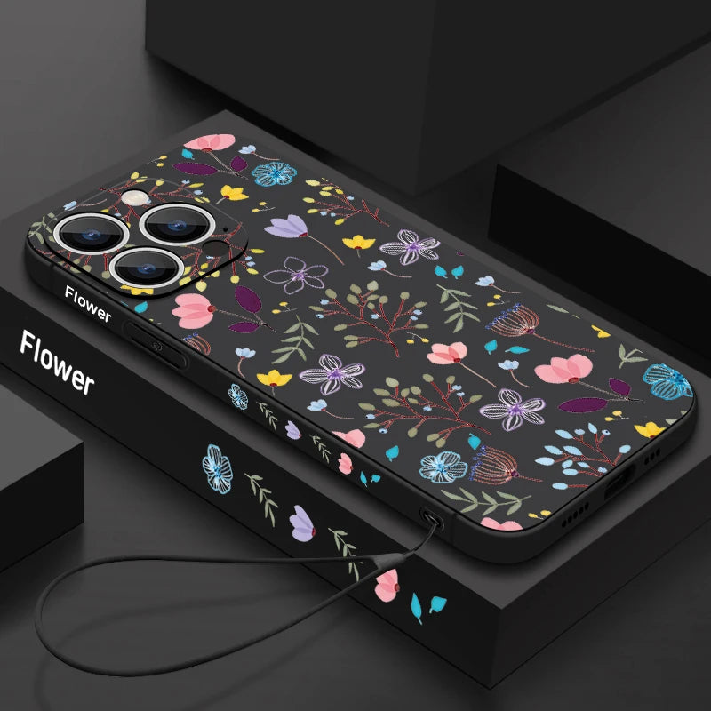 Floral Print Magsafe Silicone Case for iPhone - CaseifyTrend