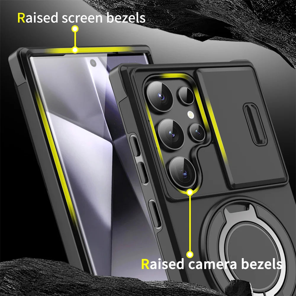 Slide Camera Protection Magnetic Stand Case for Samsung - CaseifyTrend