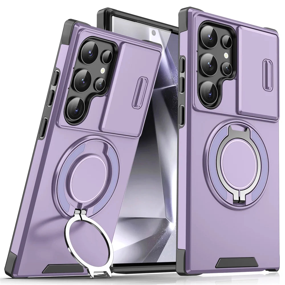Slide Camera Protection Magnetic Stand Case for Samsung - CaseifyTrend