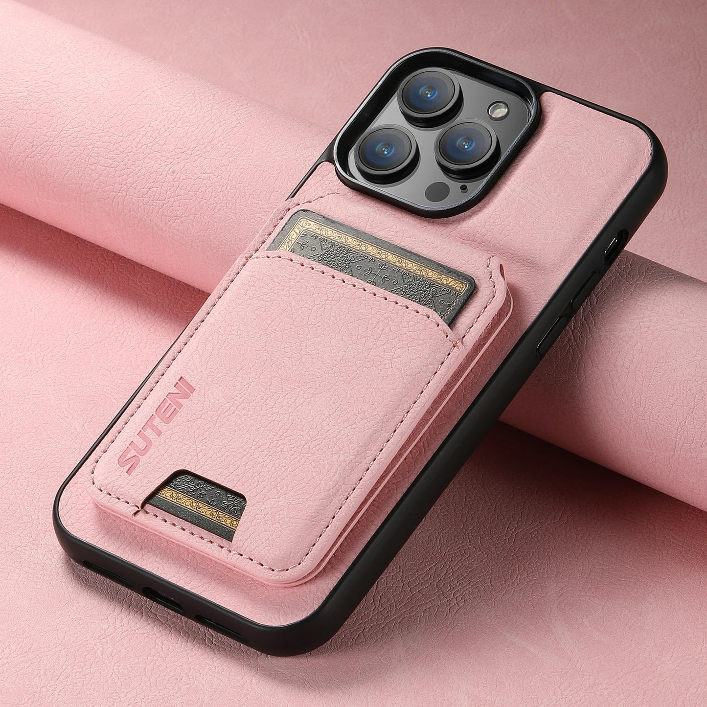 Luxury PU Leather Card Holder Case for iPhone - CaseifyTrend