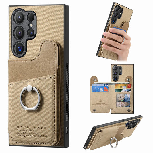 RFID-Blocking Magnetic Wallet Phone Case for Samsung