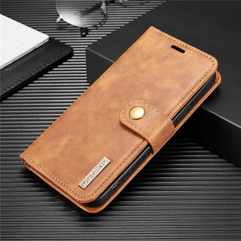 Detachable Magnetic Leather Wallet Case for iPhone