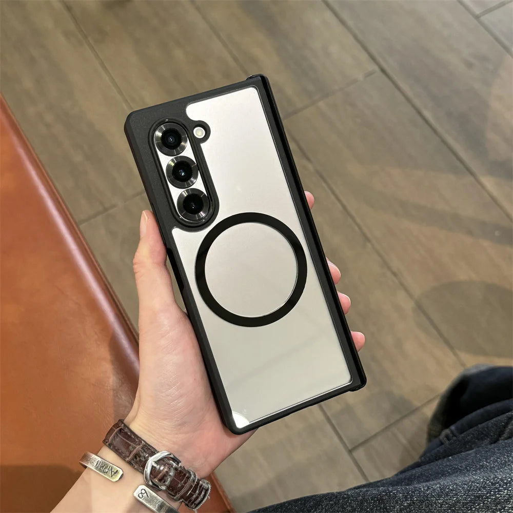Luxury Transparent Magsafe Case for Samsung Galaxy Z Fold