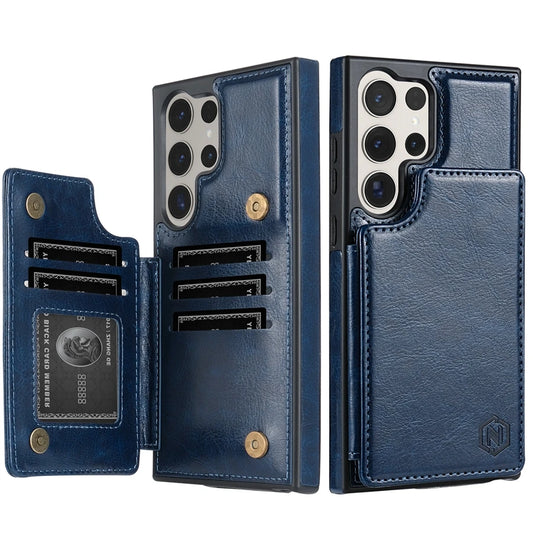 Wallet Magnetic RFID Leather Case with Card Slots for Samsung