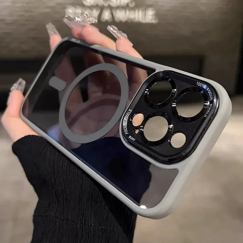 Luxury Magnetic Metal Lens Case for iPhone - CaseifyTrend