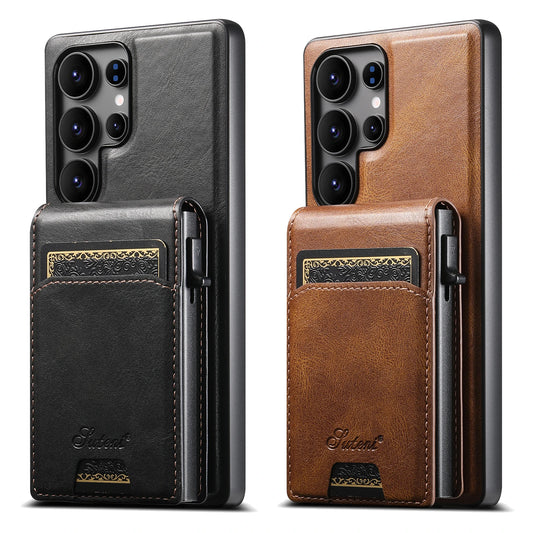 Luxury PU Leather Wallet Phone Case with Card Slot for Samsung