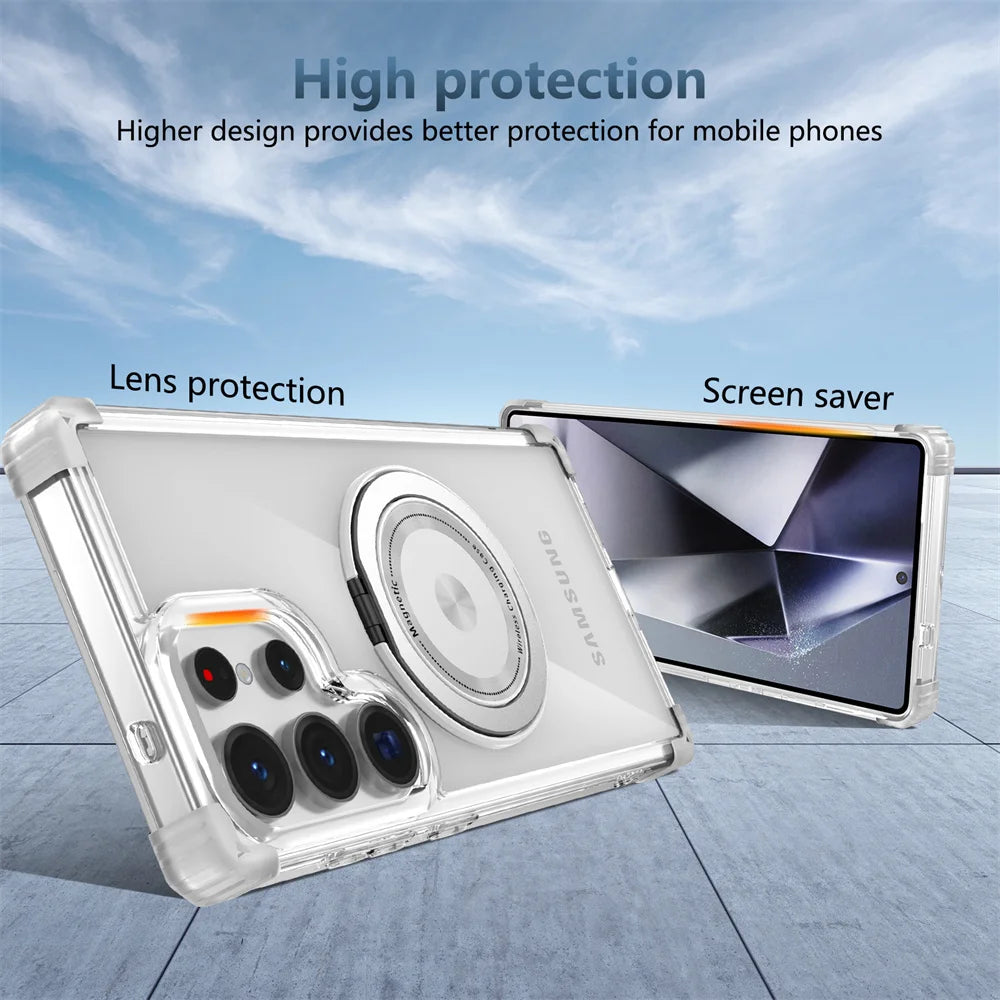 Rotating Magnetic Folding Stand Case for Samsung