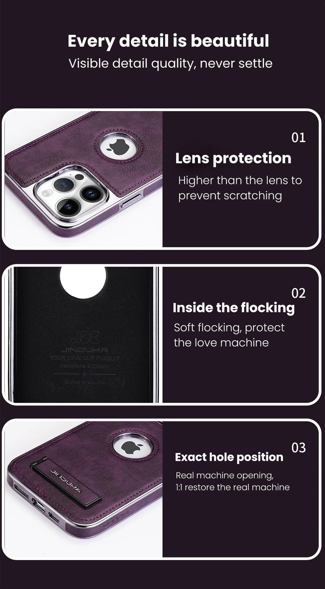 Luxury Leather Kickstand Case for iPhone