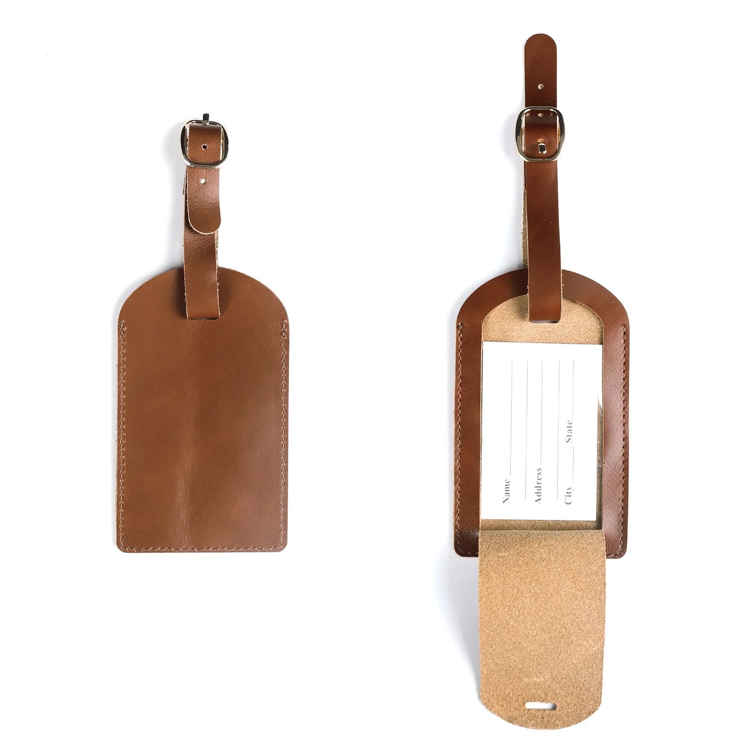Luxury Leather iPhone Case with Luggage Tag Vintage Style