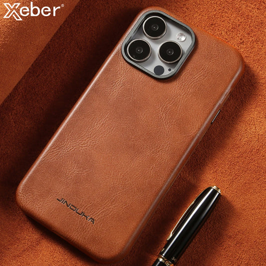 Luxury Ultra Thin Leather Magsafe Case for iPhone
