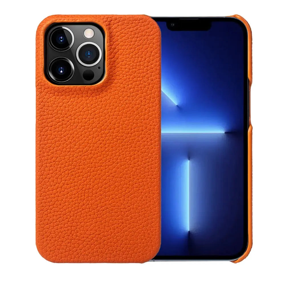 Luxury Genuine Leather Shockproof Case for iPhone