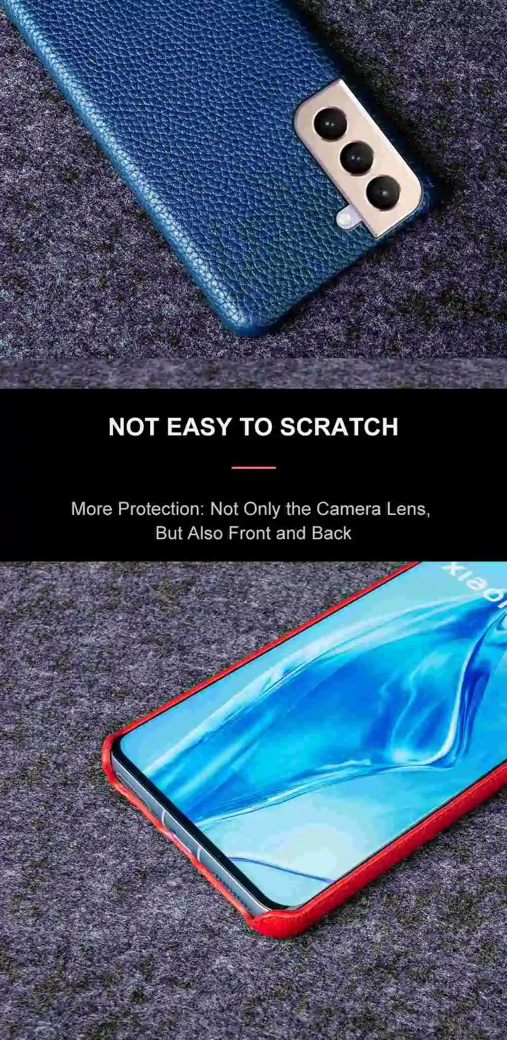 Genuine Leather Litchi Texture Phone Case for Samsung