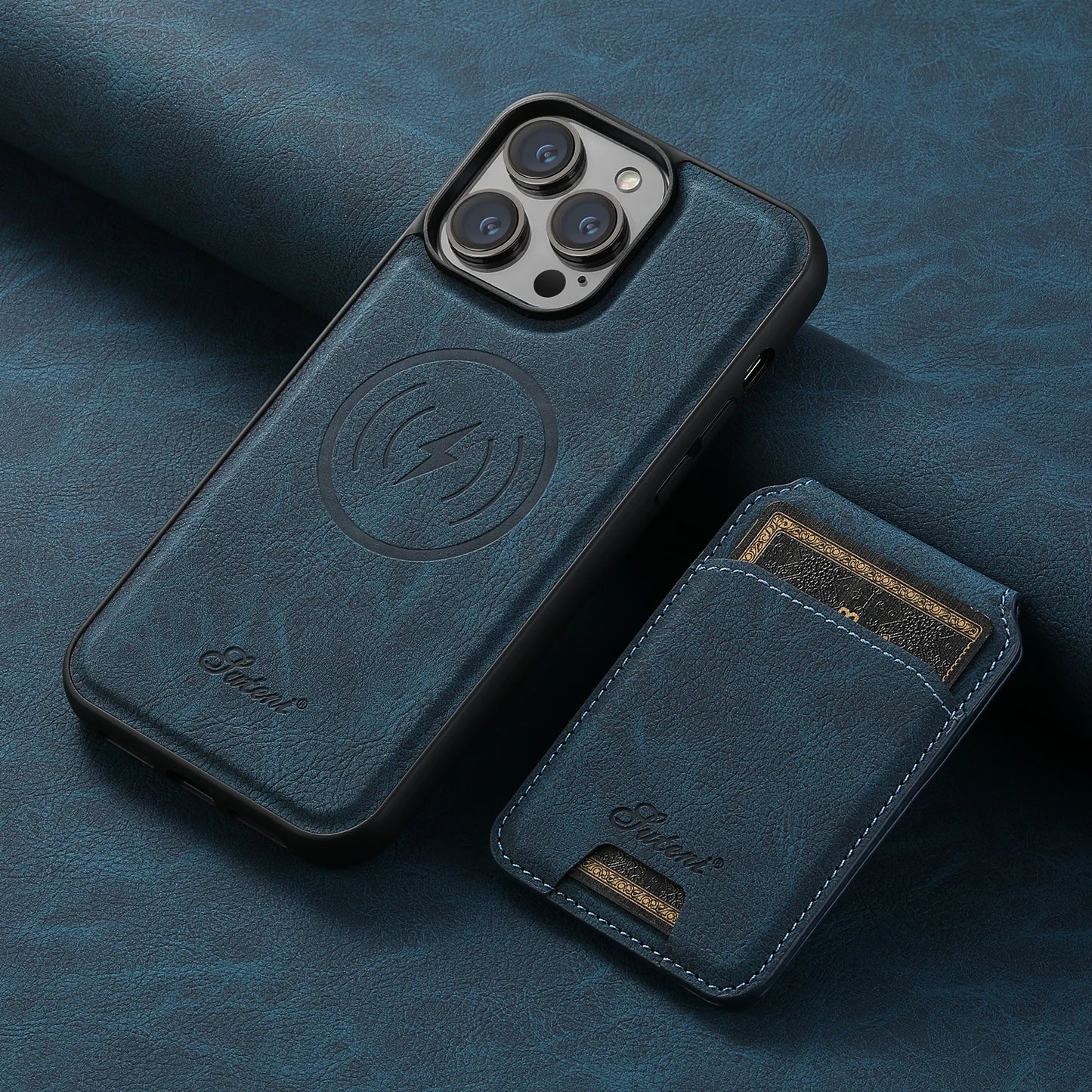 Luxury Magnetic Leather Wallet Case with Card Slot for iPhone