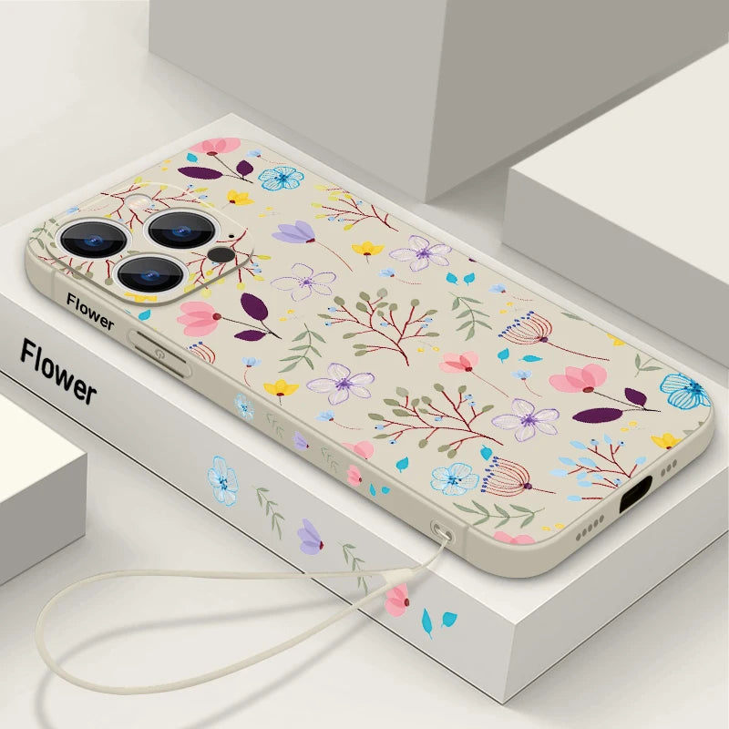 Floral Print Magsafe Silicone Case for iPhone - CaseifyTrend