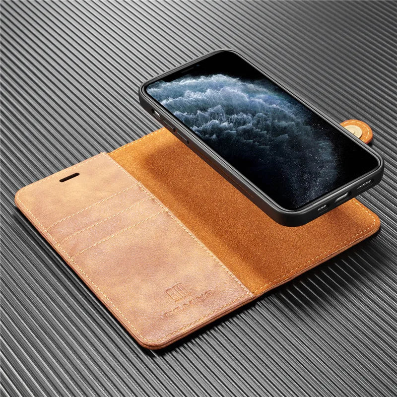 Detachable Magnetic Leather Wallet Case for iPhone