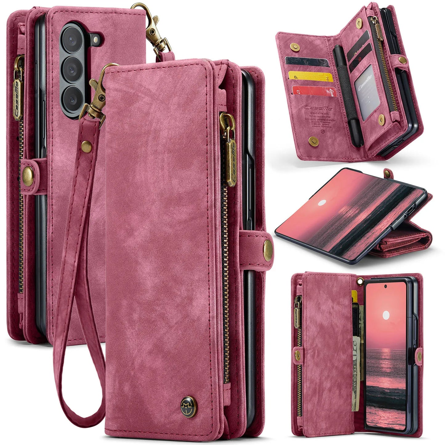 PU Leather Wallet Flip Case with Card Holder for Samsung Z Fold