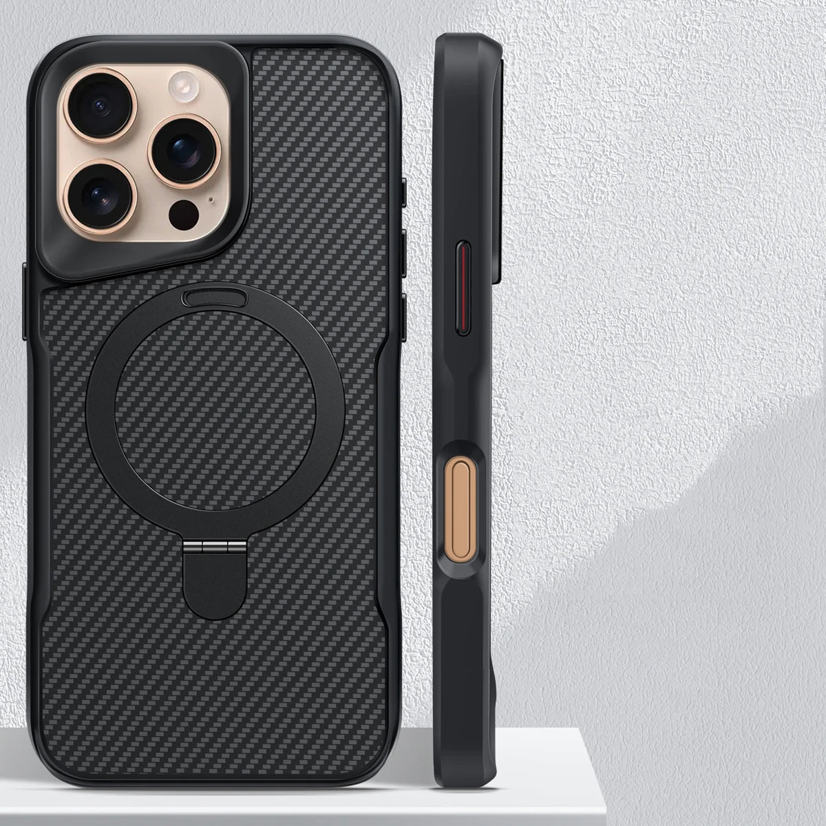 Desert Titanium MagSafe Carbon Armor iPhone Case