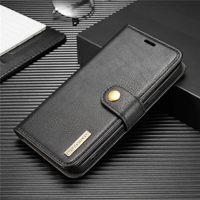 Detachable Magnetic Leather Wallet Case for iPhone