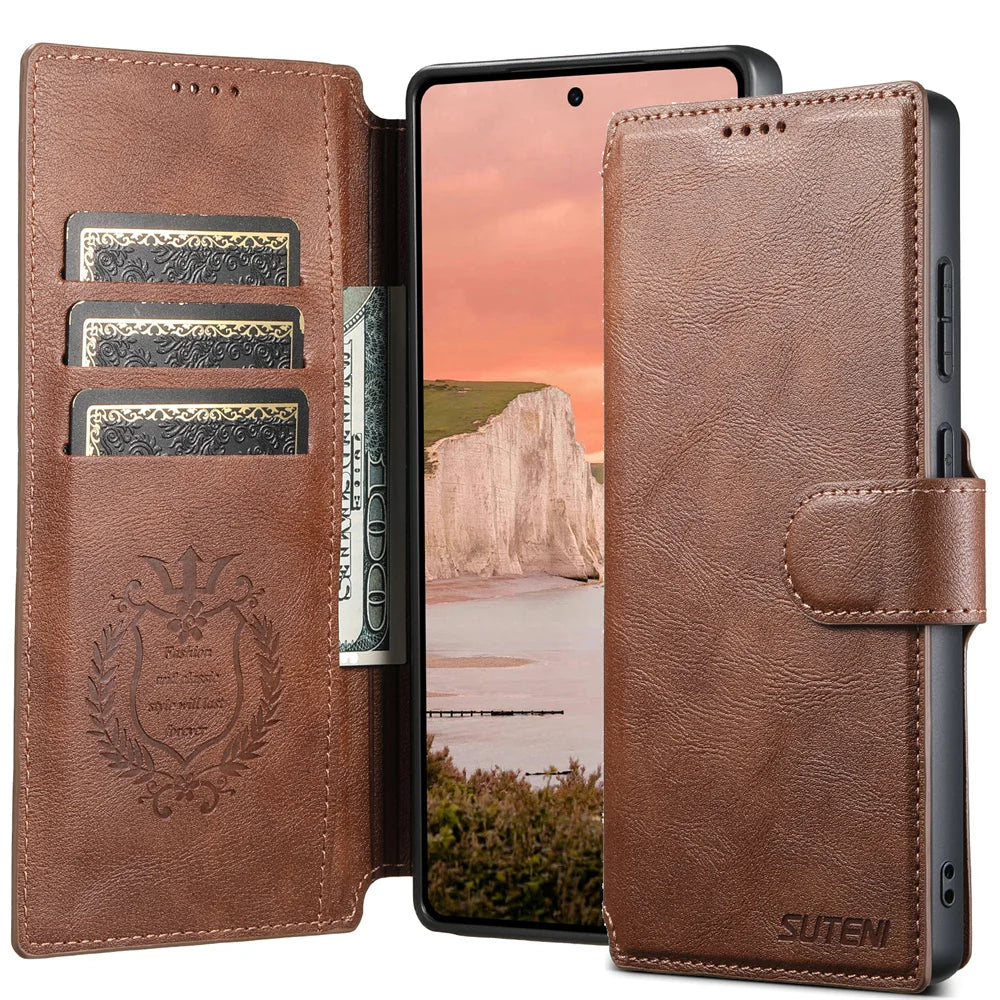 Detachable Magnetic Leather Wallet Phone Case for Samsung