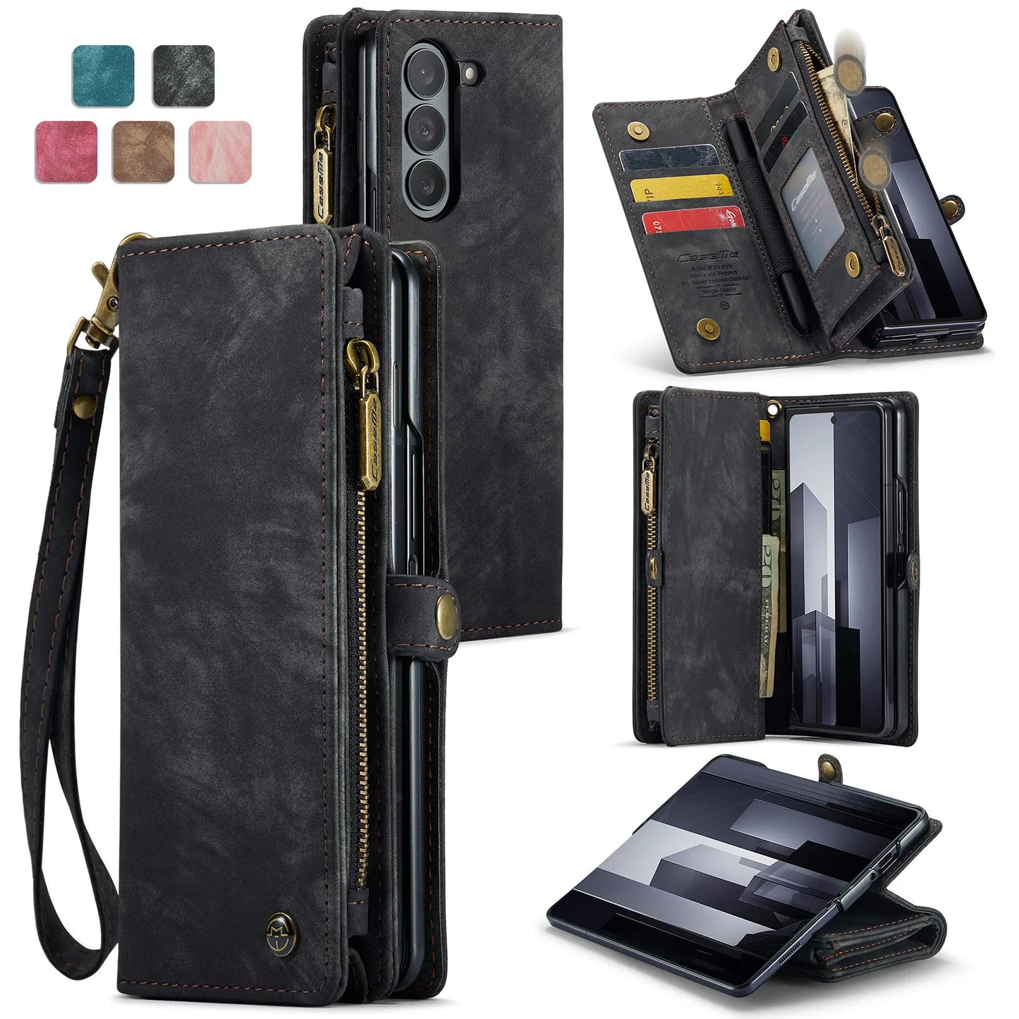 PU Leather Wallet Case with Card Holder for Samsung Z Fold