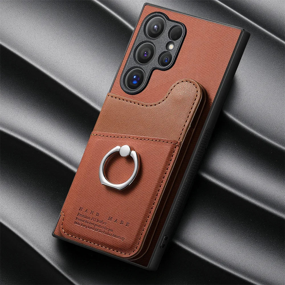 RFID-Blocking Magnetic Wallet Phone Case for Samsung